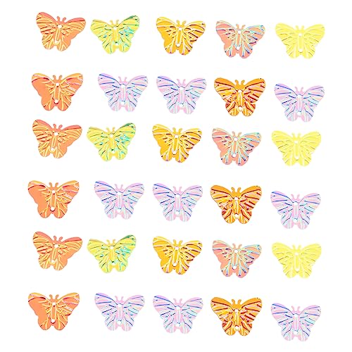 ABOOFAN Verzierungen 100st Buntes Schmetterlings-konfetti Schmetterlingsverzierungen Konfetti Streuen Konfetti Für Den Verlobungstisch Konfetti Basteln Ornamente Plastik Halloween von ABOOFAN