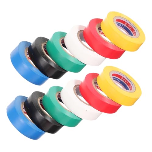 ABOOFAN 12 Rollen Isolierband Beständig Vinyl Farbig Isolieren Mehrere Schutz Draht Weiß Im Freien Dünn Multipack Und Abdeckung Lichtblockierendes Klebeband Pvc von ABOOFAN
