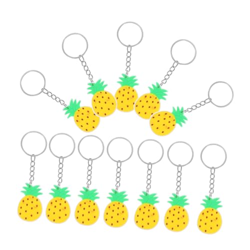 ABOOFAN 12 Stück Sommerparty Schlüsselbund Sommer Schlüsselanhänger Ananas Schlüsselanhänger Schlüsselbund Für Die Dekoration Schlüsselanhänger Mit Fruchtanhänger Gelb Pvc von ABOOFAN