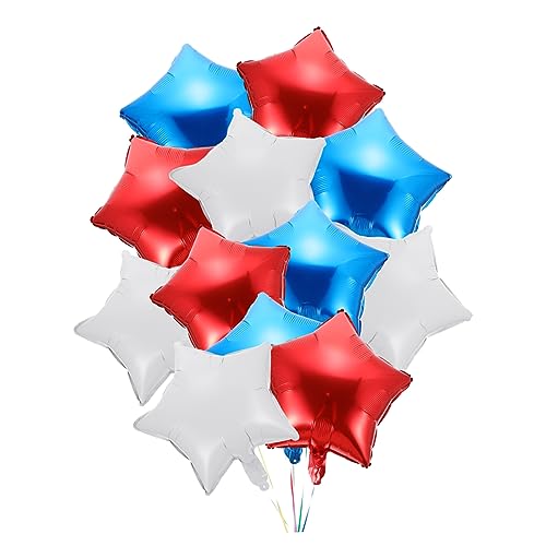 ABOOFAN 12 Stück Teiliges Aluminium Folienballons in Rot Weiß und Blau Dekorative Sterne für Patriotenfeiern für Memorial Day und Feste von ABOOFAN