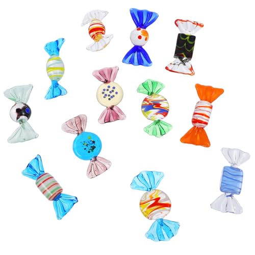 ABOOFAN 12 Stück Teiliges Bunte Glaszucker Ornamente für Tischdekoration Handgefertigte Deko für Zuhause und Büro Vielfältige und Langlebige Farben von ABOOFAN
