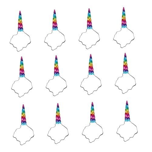 ABOOFAN 12 Stück Teiliges Haarreif Regenbogen Einhorn Haarband Farbenfrohes Party Accessoire für Mädchen für Geburtstagsfeier Weihnachten Karneval von ABOOFAN