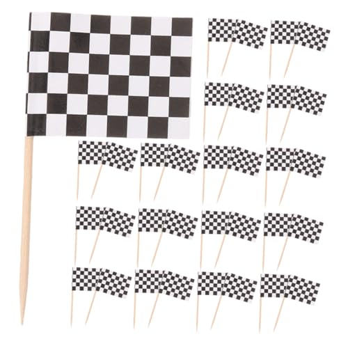 ABOOFAN 120 Stück Rennflaggen Zahnstocher Mini Checkered Racing Cupcake Toppers für Partydekorationen und Geburtstagsfeiern ABOOFAN 120 Stück Rennflaggen Zahnstocher Mini Checkered Racing Cupcake Toppers für Partydekorationen und Geburtstagsfeiern von ABOOFAN
