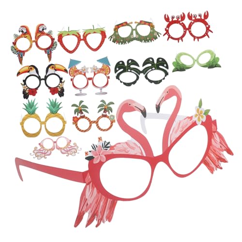 ABOOFAN 12Stücke Hawaii Partybrillen Lustige Papierbrille für Sommerfeste Foto Requisiten für Luau Feiern Tragbar und Leicht für Männer und Frauen von ABOOFAN