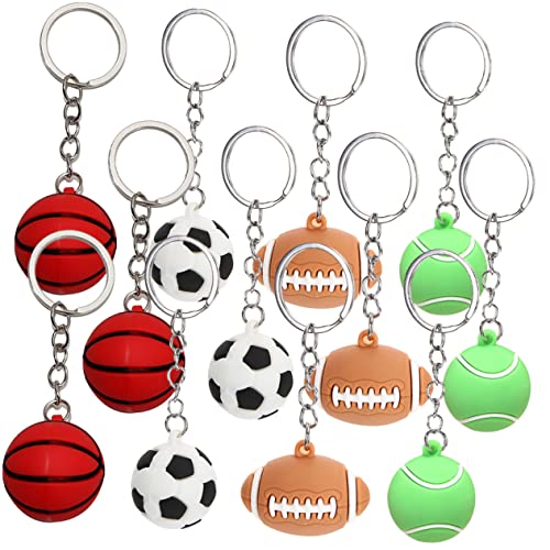 ABOOFAN 12Stücke Schlüsselanhänger Fußbälle Basketball Volleyball Und Rugby Für Rucksack Hängedekor Und Für Sportliebhaber von ABOOFAN
