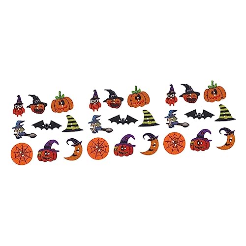 ABOOFAN 150 Stk Halloween Bemalte Holzchip-knöpfe Holzknöpfe Für Bekleidung Halloween-holzscheiben Mondförmige Knöpfe Dekorationsknopf Halloween-holzknopf Kind Kürbis Anhänger Hölzern von ABOOFAN