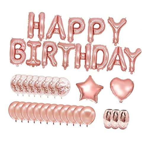 ABOOFAN 1Satz Geburtstagsballon Roségold Luftballons Für Geburtstagsfeiern Partyzubehör Buchstabenballons Sternballons Und Glitzerballons von ABOOFAN