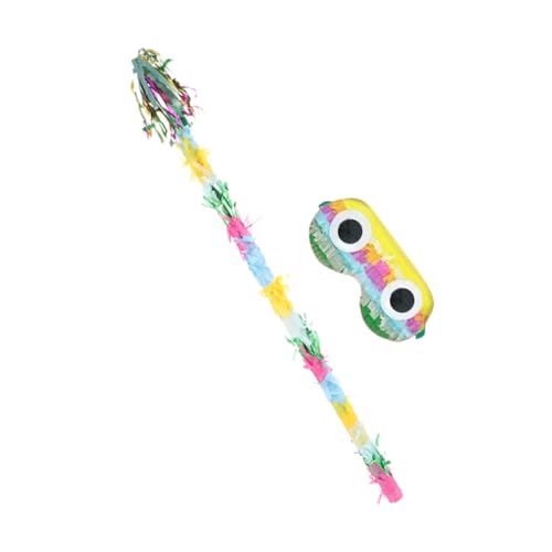 ABOOFAN 1Satz Pinata mit Stab und Augenbinde Teiliges für Geburtstag und Feiertage Sicheres Spielzubehör mit Elastischer Augenklappe Farbenfrohe Dekoration für Kinderpartys von ABOOFAN