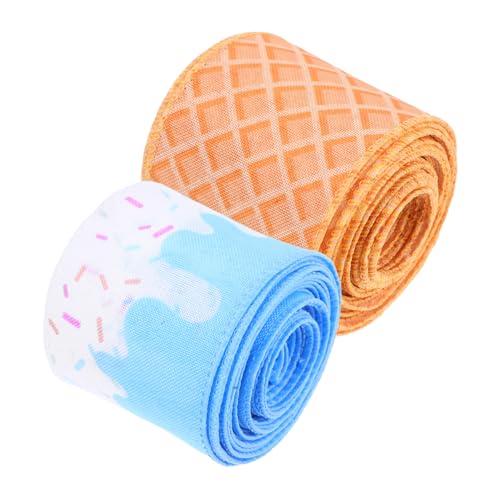ABOOFAN 2 Rollen Bogenband Blumenstrauß-Verpackungsbänder Wickelband Geschenkband Straußzubehör DIY-Band für Kopfbedeckungen Bänder für Handwerk DIY Bastelbänder Bandverzierungen Polyester von ABOOFAN