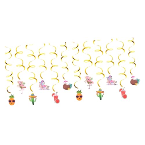 ABOOFAN 2 Sätze Kucheneinsatz Folienballons Luau-Partyzubehör Luftballons tortendeko einschulung Deckendekore Party Frühlingsbehänge Spiral- schmücken Hawaii Dekorationen Ornament Papier von ABOOFAN