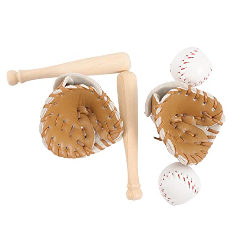 ABOOFAN 2 Sätze Kinder-mini-baseball-spielzeug Miniatur-spielset Baseball-quetschball Dekorativer Mini-baseball Miniatursport-baseballschläger Sport-schlüsselanhänger Material Junge Leder von ABOOFAN