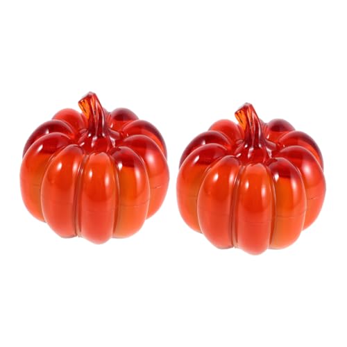 ABOOFAN 2 Stück LED Halloween Kürbislampe Leuchtende Kunststoff Jack O Lantern für Tischdekoration für Halloween Feiern und Heimdekoration von ABOOFAN