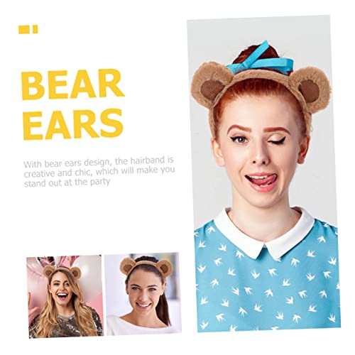 ABOOFAN 2 Stück Niedliches Bärenohren Haarreif Flauschiges Stirnband für Damen Cosplay Accessoires Party Kostüm Modisches Haarschmuck und Langlebig von ABOOFAN