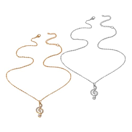 ABOOFAN 2 Stück Steinnoten Halskette basierend auf den von Ihnen angegebenen Produktinformationen: Stilvolle Kette Anhänger Halskette Schmuck Kettenhalskette Frauen Damenketten Modekette von ABOOFAN