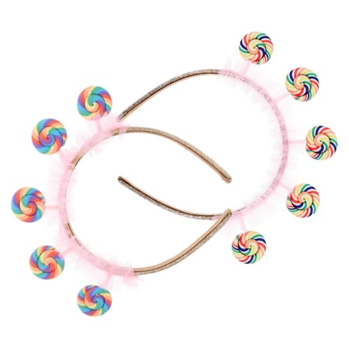 ABOOFAN 2 Stück Süßes Lollipop Stirnband für Pinkes Cartoon Prinzessinnen Kostüm Zubehör für Themenpartys und Verkleidungen Geeignet für Leichtem Kunststoff Gefertigt von ABOOFAN