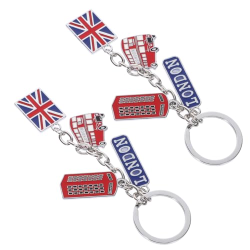 ABOOFAN 2 Stück Teiliges London Schlüsselanhänger mit Uk Flagge Britischer Stil Souvenir Schlüsselring Bus Reiseanhänger für Schlüssel und Handtaschen Elegantes Britisches Design ABOOFAN 2 Stück Teiliges London Schlüsselanhänger mit Uk Flagge Britischer Stil Souvenir Schlüsselring Bus Reiseanhänger für Schlüssel und Handtaschen Elegantes Britisches Design von ABOOFAN
