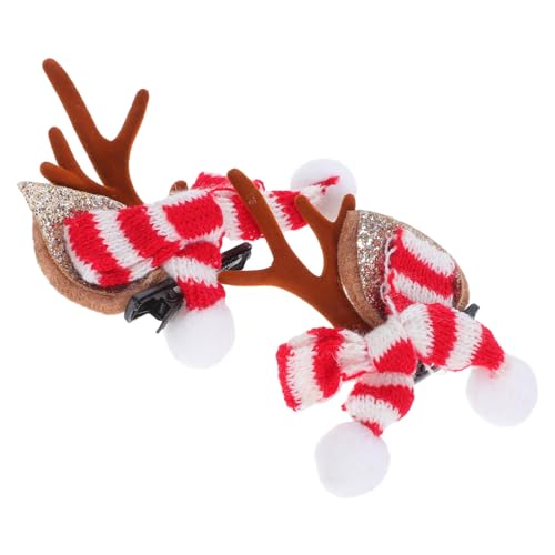 ABOOFAN 2 Stück Teiliges Weihnachts-haarclips mit Hirschgeweih aus Langlebigem Festliche Rentier-ohren Haarklammern Stilvolle und Vielseitige Haarspangen für Weihnachtsfeiern und Cosplay von ABOOFAN