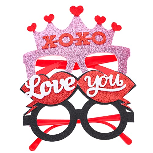 ABOOFAN 2 Stück Valentinstagsbrillen Für Junggesellenabschiede Brillen Für Hochzeiten Fotokabinen-Requisiten Rot-Rosa Valentinstagsparty-Kostüme Junggesellenabschiedsdekorationen von ABOOFAN