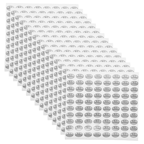 ABOOFAN 20 Blatt Qc Passed Aufkleber Selbstklebend Tamper Qualitätssicherungsetiketten für Lager Produktsicherung Dokumentenversiegelung und Prüfprozess von ABOOFAN