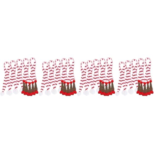ABOOFAN 20 Sets Mini Weihnachtsschal Mini Santa Flaschenhüllen Weihnachts Weinflaschen Schal Mini Flaschen Alkohol Weihnachtsmütze Weihnachts Tischdekoration Strickwolle von ABOOFAN