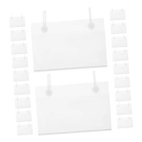 ABOOFAN 20 Stück Etikettenhalter Clips Für Korbetiketten Aufstecketiketten Für Vorratsbehälter Preisschildhalter Etikettorganisator Preismarker-etiketten Hängende Etiketten Transparent Pvc von ABOOFAN