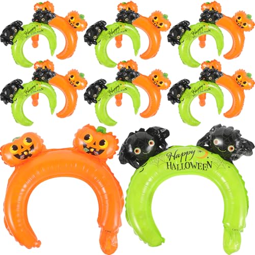 ABOOFAN 20 Stück Halloween Ballon Haarreifen Lustige Cartoon Inflatable Hoops für Partys Bars und Ktv Dekorationen mit Kürbis und Spinnen Motiven von ABOOFAN