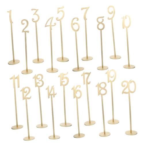 ABOOFAN 20 Stück Holz Tischnummern mit Stabilem Ständer Zahlen Goldene Tischnummer Schilder für Hochzeit Brautparty Empfang Vielseitige Tischdekoration und Wiederverwendbar ABOOFAN 20 Stück Holz Tischnummern mit Stabilem Ständer Zahlen Goldene Tischnummer Schilder für Hochzeit Brautparty Empfang Vielseitige Tischdekoration und Wiederverwendbar von ABOOFAN