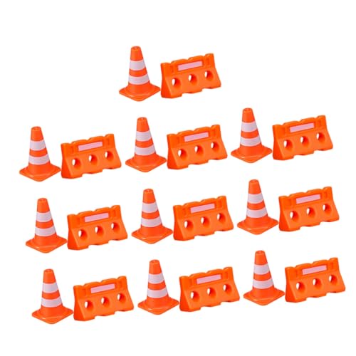 ABOOFAN 20 Stück Kognitive Spielzeugstraßenschild Verkehrszeichen-Lernspielzeug Straßensperren-Modell Straßensperren Mini -Verkehrskegel -Straßensperre Plastik Orange von ABOOFAN