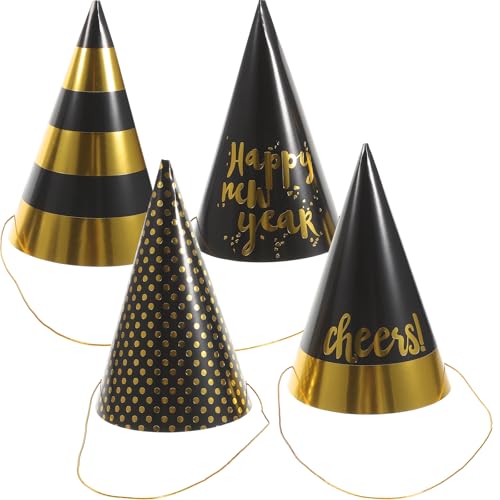 ABOOFAN 20 Stück Neujahrs-partyhüte, Verstellbarer Papierkegelhut „frohes Neues Jahr“, Dekorative Foto-requisite für Die Silvesterparty 2026 (gemischtes Muster) von ABOOFAN