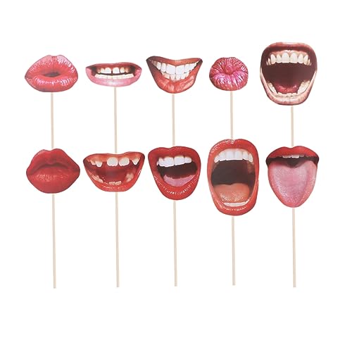 ABOOFAN 20 Stück Teiliges Rote Lippen Fotorequisiten aus Langlebigem Material Witzige Party Foto Booth Accessoires für Gruppenbilder bei Festivals und Geburtstagsfeiern von ABOOFAN
