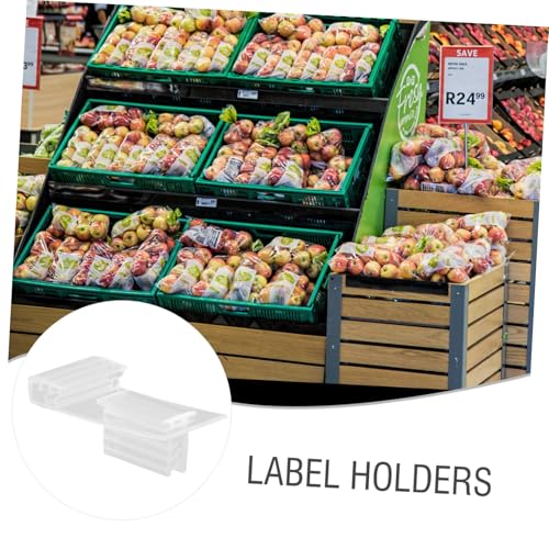 ABOOFAN 20 Stück Teiliges Transparente Preisschildhalter aus PVC Wiederverwendbare Draht Regalclip Etikettenhalter Einsetzbar für Supermarkt Einzelhandel Einkaufszentrum Robust und von ABOOFAN