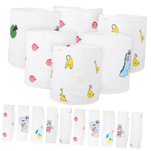 ABOOFAN 20 Stück Verstellbare Bauchtücher aus Weicher Baumwolle Teiliges Neugeborenen Bauchschutz mit Süßen Tiermotiven Hautfreundlich und Bequem für Neugeborene von ABOOFAN