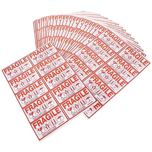 ABOOFAN 20Blätter Zerbrechliche Warnaufkleber Selbstklebende Versandetiketten für Empfindliche zum Sicheren Verpacken Transportieren Zerbrechlicher von ABOOFAN