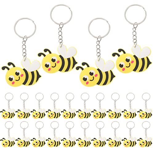 ABOOFAN 24 Stück Süßer Cartoon Bienen Schlüsselanhänger Metall und PVC Kreative Taschen und Autodekoration für Freunde und Farben Langlebig und Auffällig von ABOOFAN