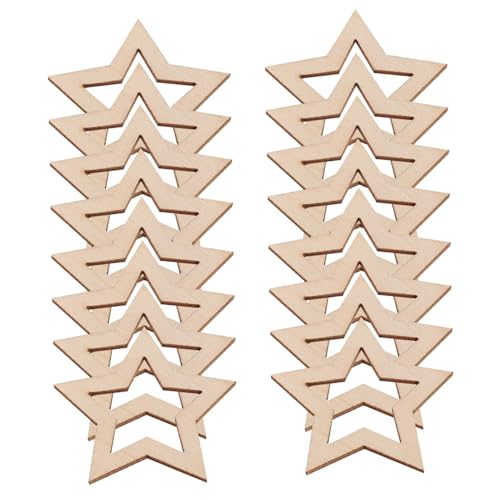 ABOOFAN 25 Stück Teiliges Unvollendete Hohle Holzsterne für DIY Bastelprojekte Weihnachtsdeko Party Ornamente Kreative Holzscheiben zum Bemalen und Individuelle Heimdekoration von ABOOFAN