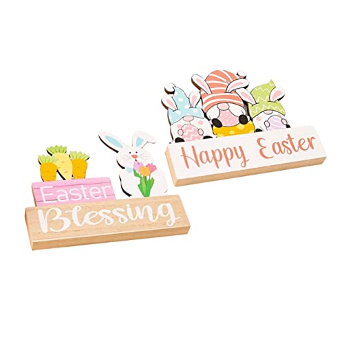 ABOOFAN 2pcs Holz Bunny Ostern Dekorationen Figurine Für Ostern Dekorieren Kit von ABOOFAN