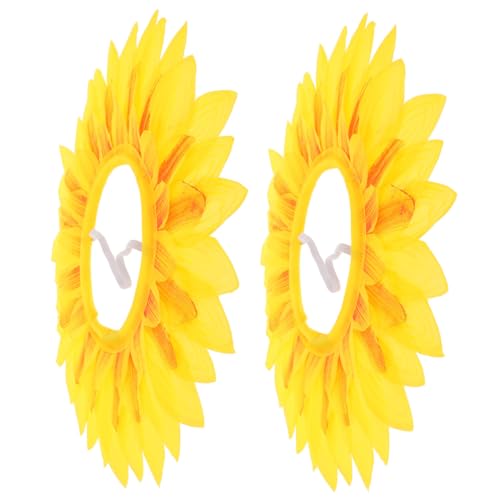 ABOOFAN 2st Sonnenblumenkopfbedeckung Cosplay Sonnenblumen Kopfbedeckung Sonnenkostüm Gelbes Blumenkostüm Lustiger Hut Für Sonnenhut Kind Seidentuch Halloween Kleidungsstücke von ABOOFAN