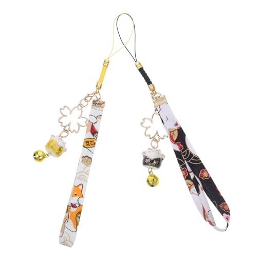 ABOOFAN 2Stücke Glückskatze Schlüsselanhänger Mit Glocke Japanische Maneki Neko Charms Für Reichtum Für Schlüssel Handys Und Taschen Verschiedenen Farben Erhältlich von ABOOFAN