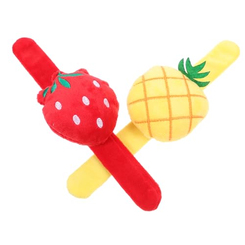 ABOOFAN 2Stücke Plüsch Ohrfeigenarmbänder Weiche Slap Armbänder Fruchtform für Erwachsene Partygeschenke für Mottopartys und Dekoration von ABOOFAN