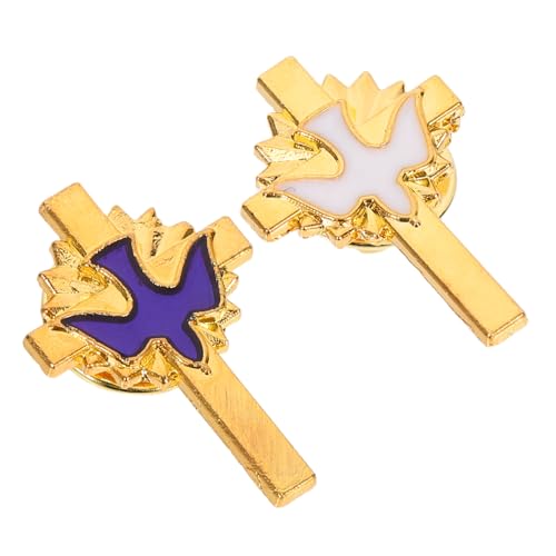 ABOOFAN 2pcs Peace Dove Cross Brosche Stifte Für Frauen Religiöser Revers Pin Für Taufe Party Dekorationen Erste Kommunionzubehör von ABOOFAN
