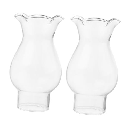 ABOOFAN 2stücke Vintage Öl Lampen Glas Chimney Antik Kerosinlampe Ersatz Für Heimdekoration Und Camping Nostalgischer Lampenschirm Für Outdoor-aktivitäten von ABOOFAN