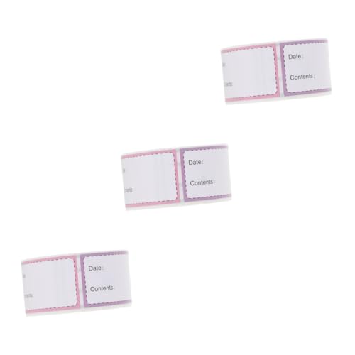ABOOFAN 3 Rollen Food -Label -Aufkleber Etikett Essen Name Farbgrößenaufkleber Kühlschrank klebrig Schild Aufkleber für Gefrierschränke weiße Aufkleber zur Beschriftung Papier Bunt von ABOOFAN