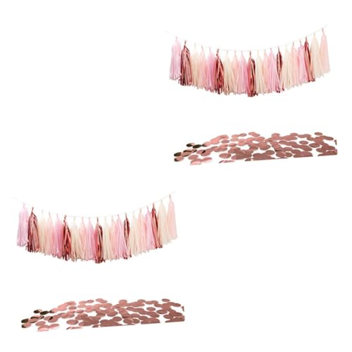ABOOFAN 3 Sätze Farbenfrohes Tassel Flaggen und Konfetti Set Papierkonfetti für Hochzeit Geburtstag und Partys Tischdekoration Eleganter Partyzauber von ABOOFAN