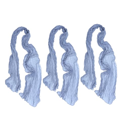ABOOFAN 3 Stück Boho Polyester Tischband Crinkle Romantische Hochzeitstischdeko Vielseitiger Tischläufer für Esszimmer und Party Waschbar Modernes Design von ABOOFAN