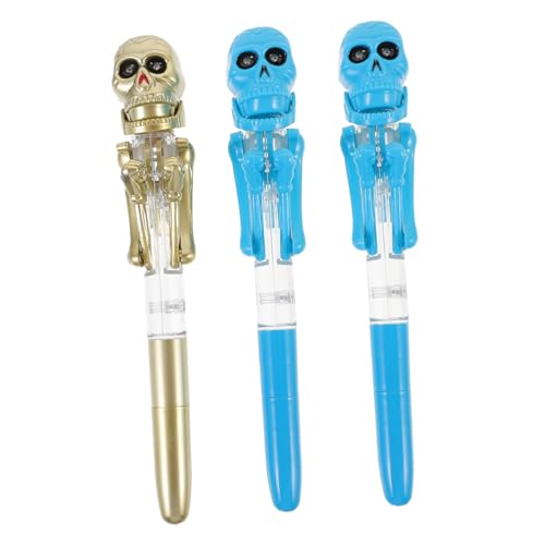 ABOOFAN 3st Halloween-kugelschreiber Gruseliger Neuheitsstift Für Halloween-party Bräutigam-skelett-neuheitsstift Totenkopf-geister-schreibstift Punk Plastik Student Lichtstift von ABOOFAN