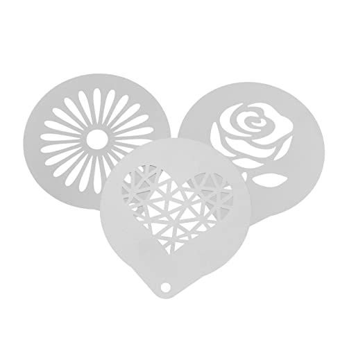 ABOOFAN 3 Stück Teiliges Set Kaffeestencils aus Kreative Schablonen für Latte Art und Cappuccino Dekoration Einfach zu Bedienen und Platzsparend für DIY Kaffeekunst von ABOOFAN