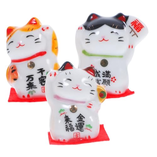 ABOOFAN 3 Stücke Glückskatze Keramik Tischornament Handwerk Deko für Wohnzimmer Büro Kreative Katzenfiguren Tischdekoration für Katzenliebhaber ABOOFAN 3 Stücke Glückskatze Keramik Tischornament Handwerk Deko für Wohnzimmer Büro Kreative Katzenfiguren Tischdekoration für Katzenliebhaber von ABOOFAN