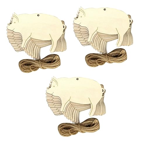 ABOOFAN 3 Sets Ausgeschnittene Holzanhänger in Schweineform Unvollendete Dekorative Für Partydekorationen Hochzeitsgeschenke Heimdekoration 10 Stück * 3 von ABOOFAN