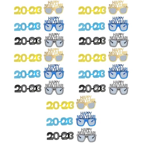 ABOOFAN 30 Stk 2023 Brille Glitzerdekor Brille für das neue Jahr interessante Brille Foto-Requisite Gläser Partybrille Brillengestelle bilden Requisiten Zubehör schmücken Schokoriegel von ABOOFAN