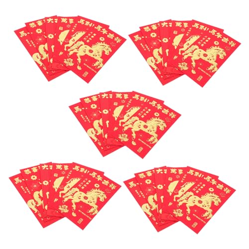 ABOOFAN 30 Stück Kreative Hong Bao für Frühlingsfest Traditionelle Neujahrsumschläge mit Pferdemotiv für Familie und Freunde von ABOOFAN